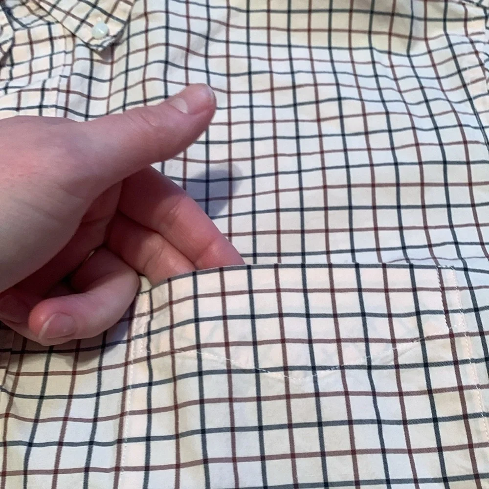 J Crew Classic Secret Wash Button Down Collared Checkered Shirt Men’s M